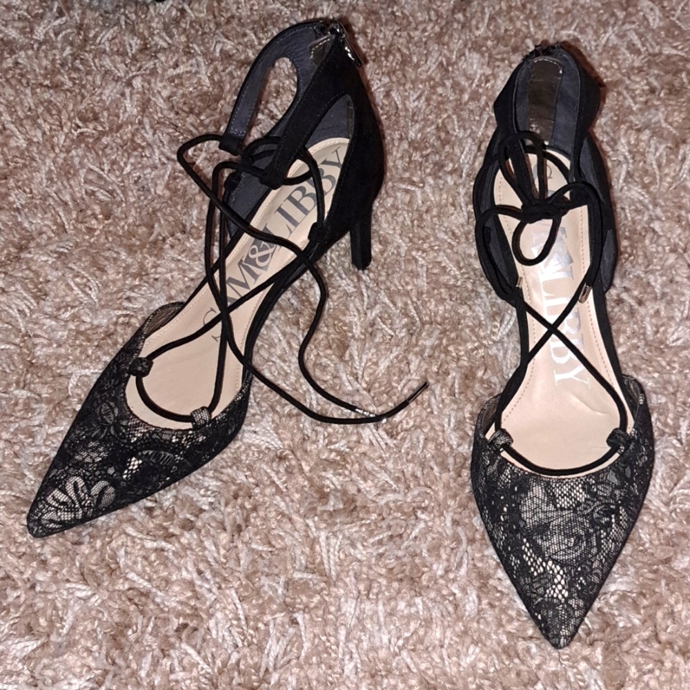 Sam & Libby lace up lace heels